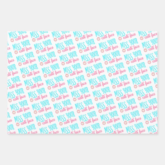 Miss Uw Kute Face Wrapping Paper Sheets (Voorkant 2)