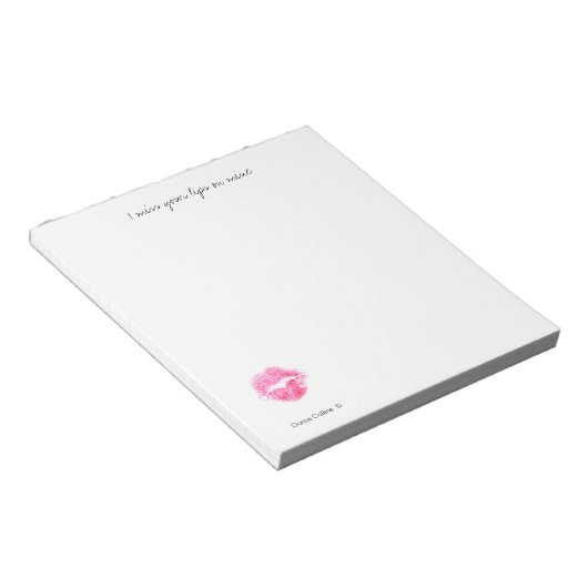 Miss uw lippen notitieblok (Schuin)