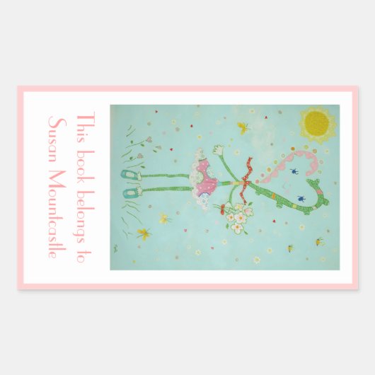 Miss Valentijn-boekenplaat Rechthoekige Sticker (Voorkant)