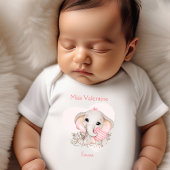 Miss Valentijn gepersonaliseerde naam meisje roze  Romper