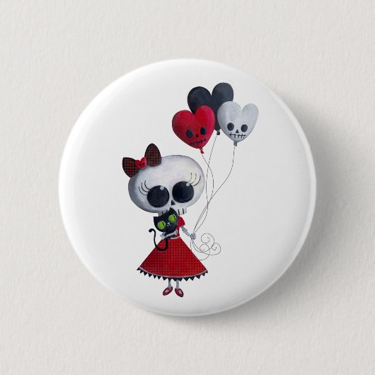 Miss Valentijn Girl Ronde Button 5,7 Cm (Voorkant)