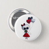 Miss Valentijn Girl Ronde Button 5,7 Cm (Voorkant /achterkant)