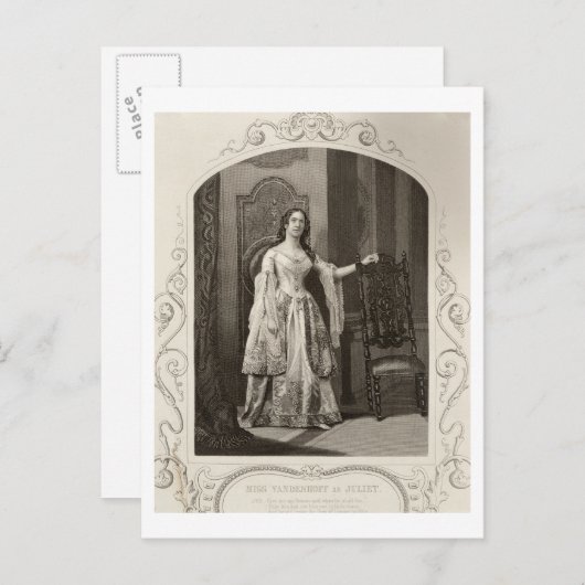 Miss Vandenhoff als Juliet, Act III Scene 1 van 'R Briefkaart (Voorkant / Achterkant)