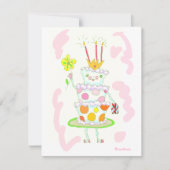 Miss verjaardagstaart-uitnodiging kaart (Voorkant)
