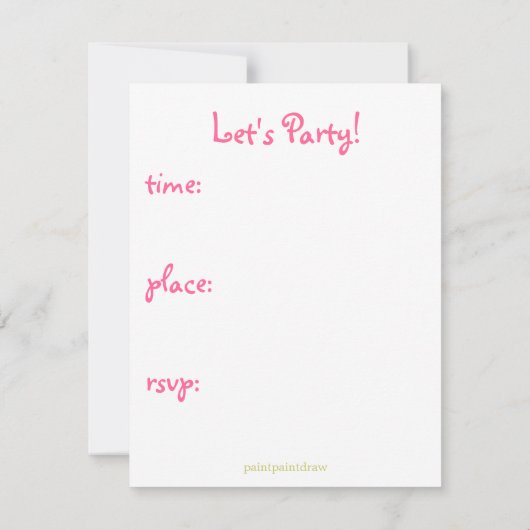 Miss verjaardagstaart-uitnodiging kaart (Achterkant)