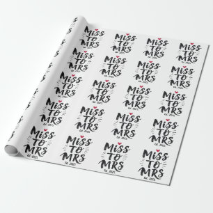 Miss voor Mrs Est. 2025 Huwelijk Echtpaar Cadeaupapier