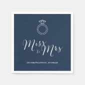 Miss voor Mrs Vrijgezellenfeest Napkin | Marine Bl Servet (Voorkant)
