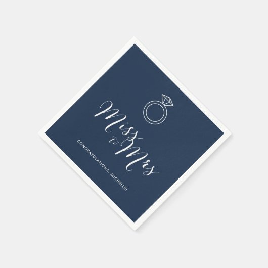 Miss voor Mrs Vrijgezellenfeest Napkin | Marine Bl Servet (Hoek)