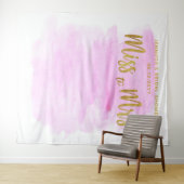 Miss Waterverf Pink Boho Chic Bridal Achtergrond Wandkleed (In Situ (horizontaal))