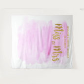 Miss Waterverf Pink Boho Chic Bridal Achtergrond Wandkleed (Voorkant (horizontaal))