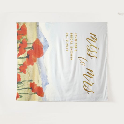 Miss Wildflower Mountains Bridal Backdrop Wandkleed (Voorkant (horizontaal))