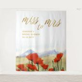 Miss Wildflower Mountains Bridal Backdrop Wandkleed (Voorkant)