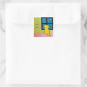 Miss You Baby Cat Square Sticker (Tas)
