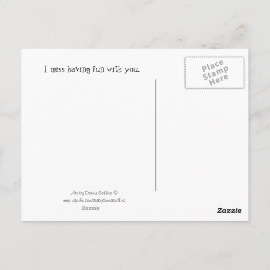Miss You Briefkaart (Achterkant)