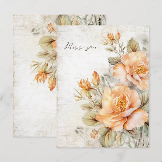 Miss you card briefkaart (Voorkant / Achterkant)