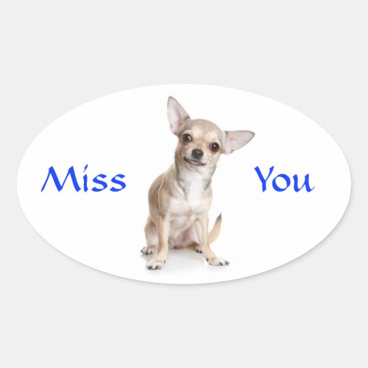 Miss You Chihuahua Puppy Sticker (Voorkant)