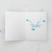 Miss You child op strand waterverf kunstwerk Kaart (Binnen)