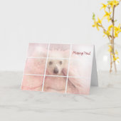 Miss You-Chinese Crested Hairless Dog Kaart (Gele Bloem)