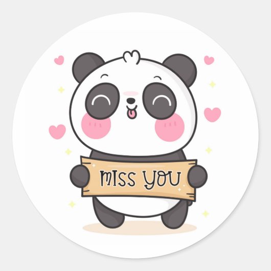 Miss You Classic Ronde Sticker (Voorkant)