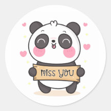 Miss You Classic Ronde Sticker