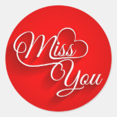 Miss You Classic Ronde Sticker (Voorkant)