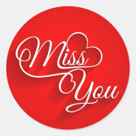 Miss You Classic Ronde Sticker
