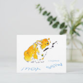 Miss You Corgi Briefkaart (Staand voorkant)