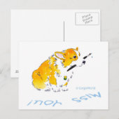 Miss You Corgi Briefkaart (Voorkant / Achterkant)
