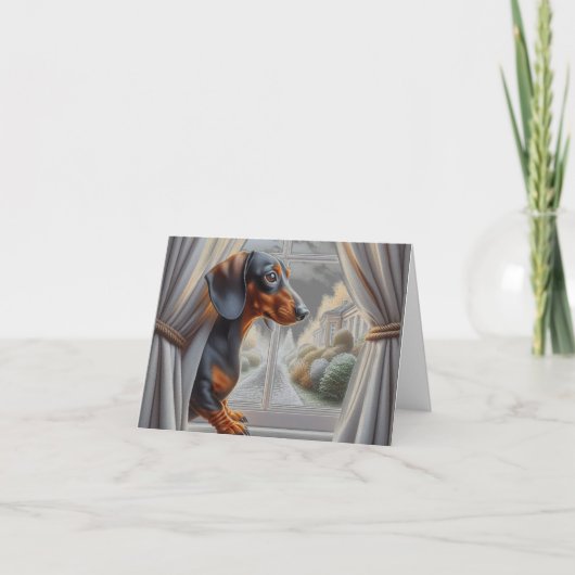 Miss You Dachshund Kaart (Voorkant)