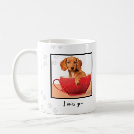 Miss You Dachsund Puppy in Cup Koffiemok (Links)