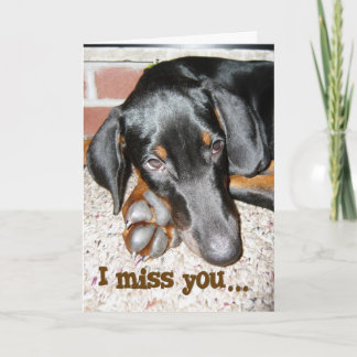Miss You - Doberman Pinscher Puppy Kaart