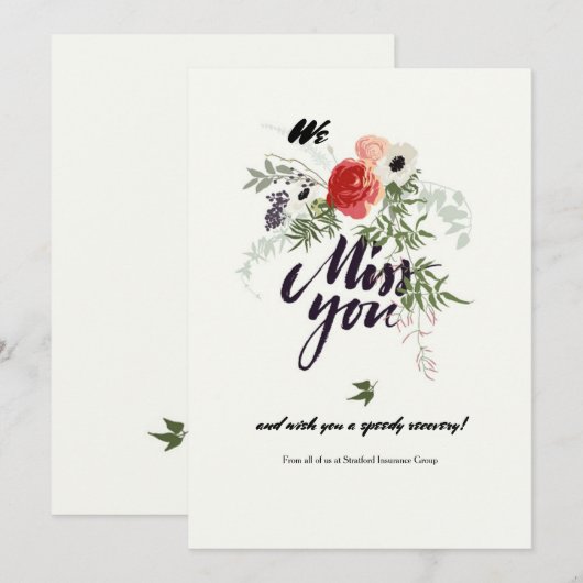 Miss You Get Good Wenskaart (Voorkant / Achterkant)