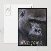 Miss you Gorilla Briefkaart (Voorkant / Achterkant)