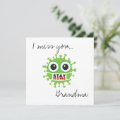 Miss You Grandma Blijf thuis. Kaart (Staand voorkant)