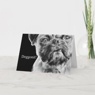 Miss You Grumpy Smug Pug Dog Kaart
