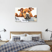 Miss You" Hond Canvas Print (Insitu (Slaapkamer))