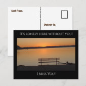 Miss You, It's Lonely Here Solo Bench beroemd gema Briefkaart (Voorkant / Achterkant)
