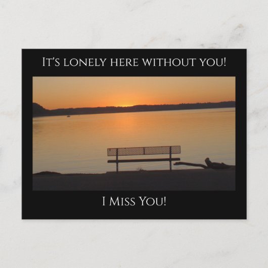 Miss You, It's Lonely Here Solo Bench beroemd gema Briefkaart (Voorkant)