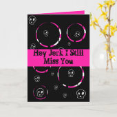 Miss You Jerk Skullz Kaart (Gele Bloem)