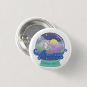 Miss You: Kat- en papierboten Ronde Button 3,2 Cm (Voorkant /achterkant)