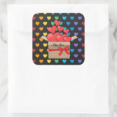 Miss you, kleurrijk populair design, vierkante sticker (Tas)