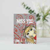 Miss You-Love U Valentijn Feestdagenkaart (Staand voorkant)
