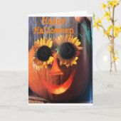 MISS YOU ***LOVE YOU** HAPPY/FUN HALLOWEEN KAART (Gele Bloem)