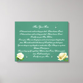 Miss You Mam 24x16 Canvas Print