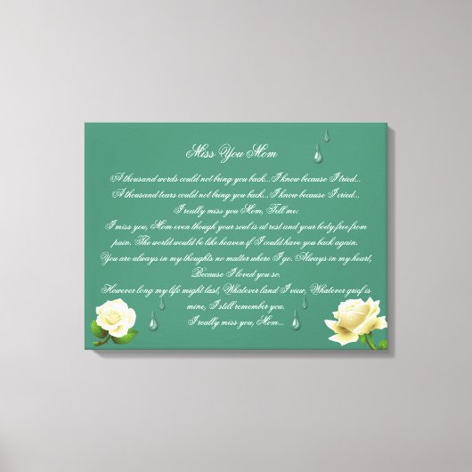 Miss You Mam 24x16 Canvas Print (Voorkant)