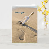 Miss You Message Kaart (Gele Bloem)