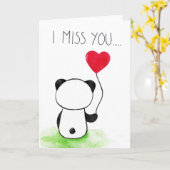 Miss You Panda Kaart (Gele Bloem)