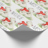 Miss you personalized beer hart waterverf art cadeaupapier (Hoek)