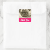 Miss You Pug Puppy Dog Groet Stickers (Tas)
