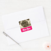 Miss You Pug Puppy Dog Groet Stickers (Envelop)